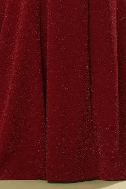 Vestido de Noite Borgonha com decote em V