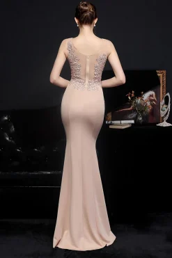 Vestido de noite longo de damasco