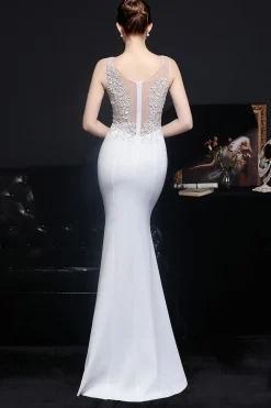 Vestido de noite longo de damasco