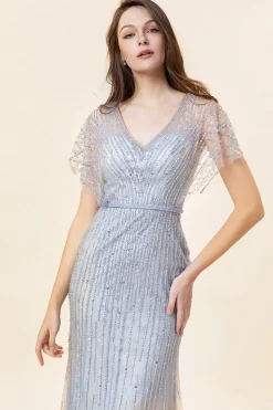 Vestido de Noite Sereia Cinza