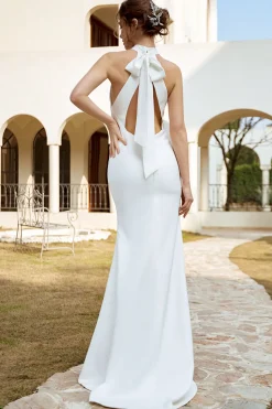 Vestido de noiva aberto da sereia branca
