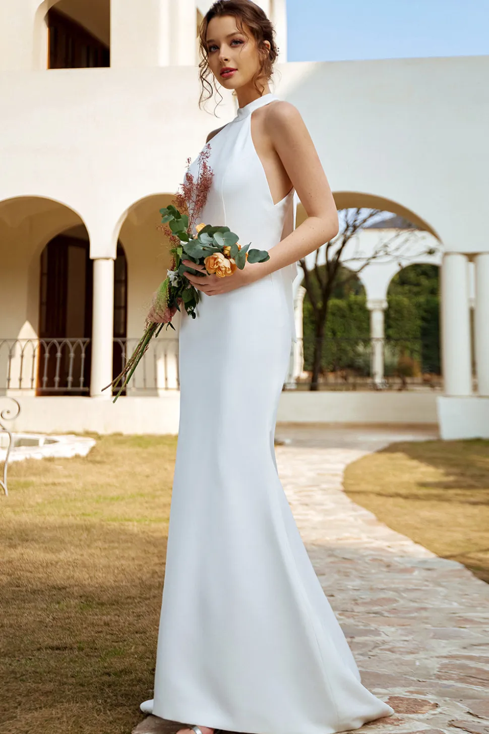 Vestido de noiva aberto da sereia branca