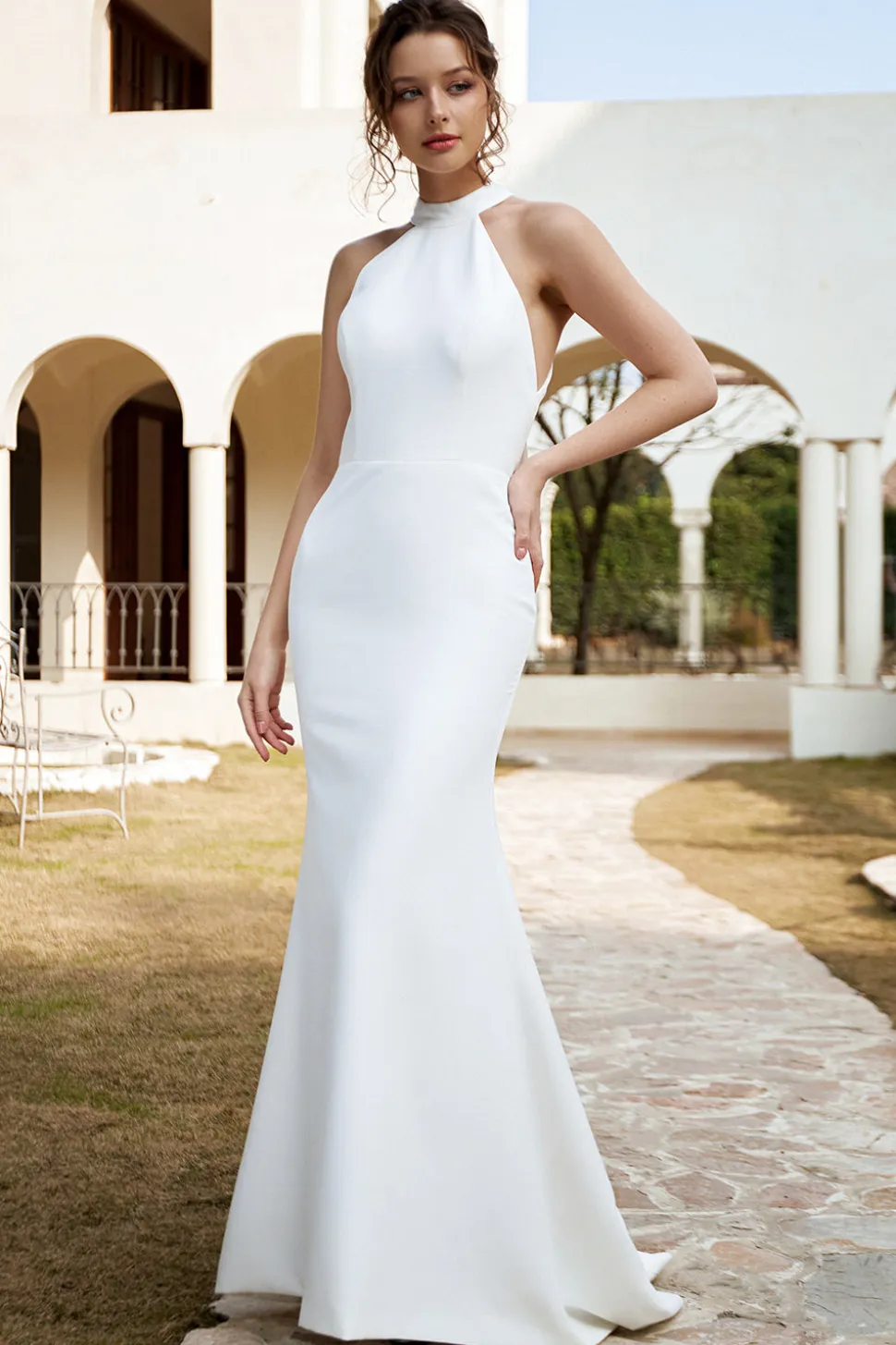 Vestido de noiva aberto da sereia branca