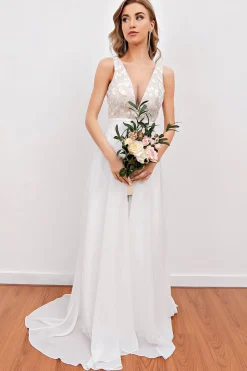 Vestido de noiva bordado branco