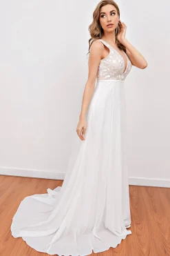 Vestido de noiva bordado branco