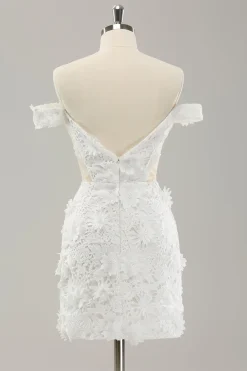 Vestido de noiva branco cortado do ombro com tule destacável