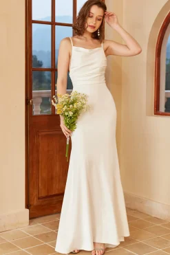 Vestido de noiva da sereia simples Boho