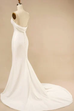Vestido de noiva da sereia Boho com folhos