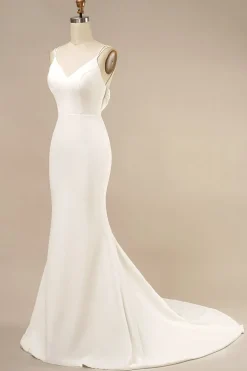 Vestido de noiva da sereia Boho com folhos