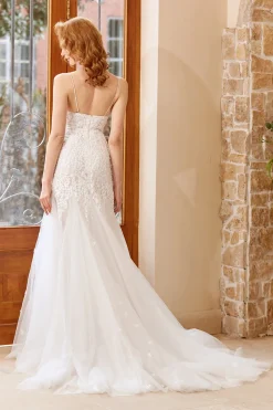 Vestido de noiva do trem de varrimento de sereia Chruch