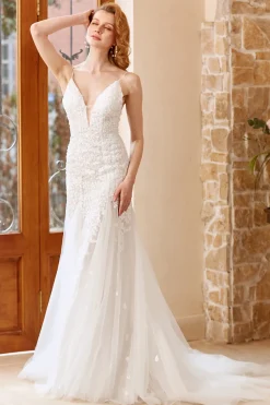 Vestido de noiva do trem de varrimento de sereia Chruch