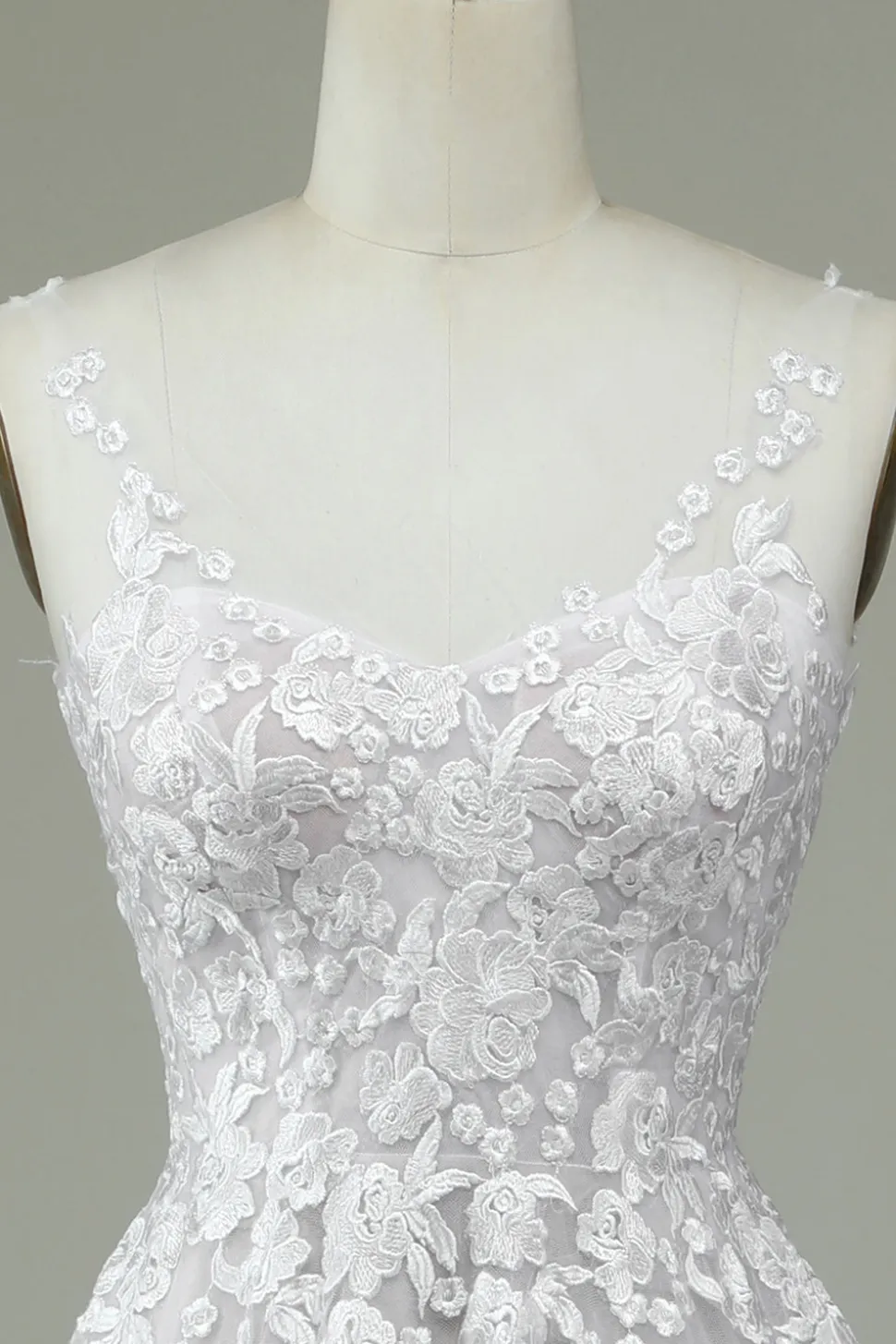 Vestido de noiva Ivory Tulle Backless com renda