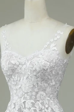 Vestido de noiva Ivory Tulle Backless com renda