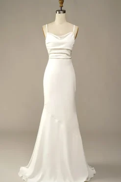 Vestido de noiva longo sereia branca
