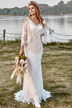 Vestido de noiva marfim boho