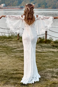 Vestido de noiva marfim boho