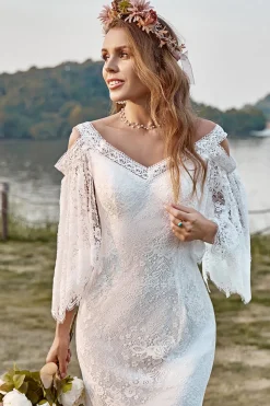 Vestido de noiva marfim boho