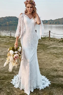 Vestido de noiva marfim boho