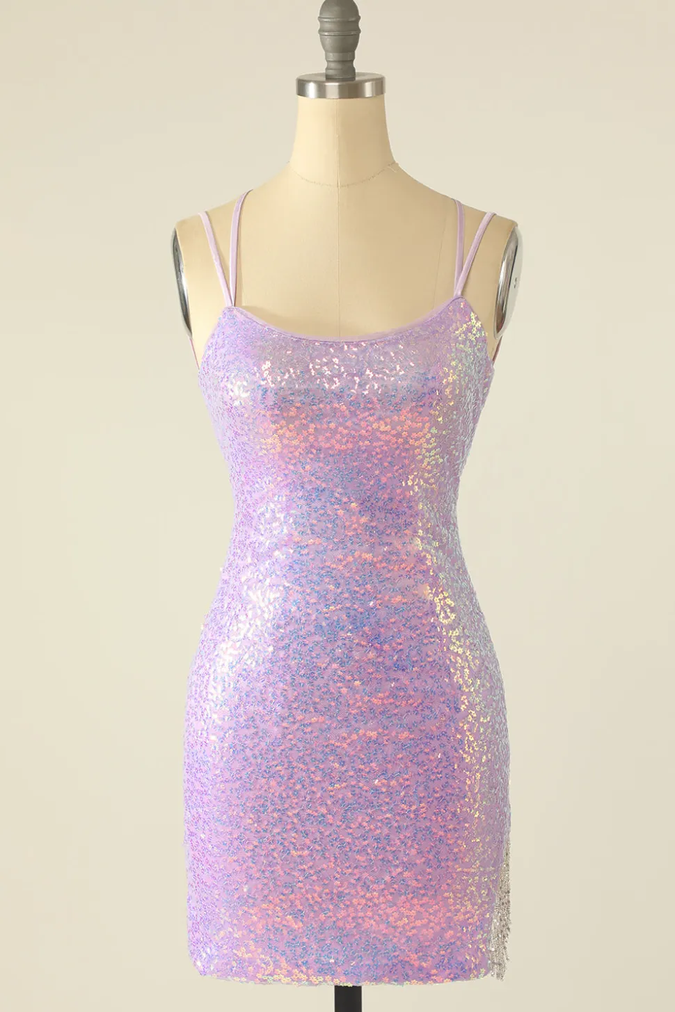 Vestido de regresso a casa de lantejoulas azuis