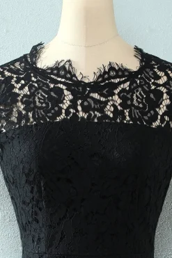 Vestido de renda de bodycon preto