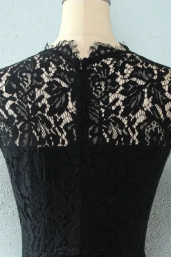 Vestido de renda de bodycon preto
