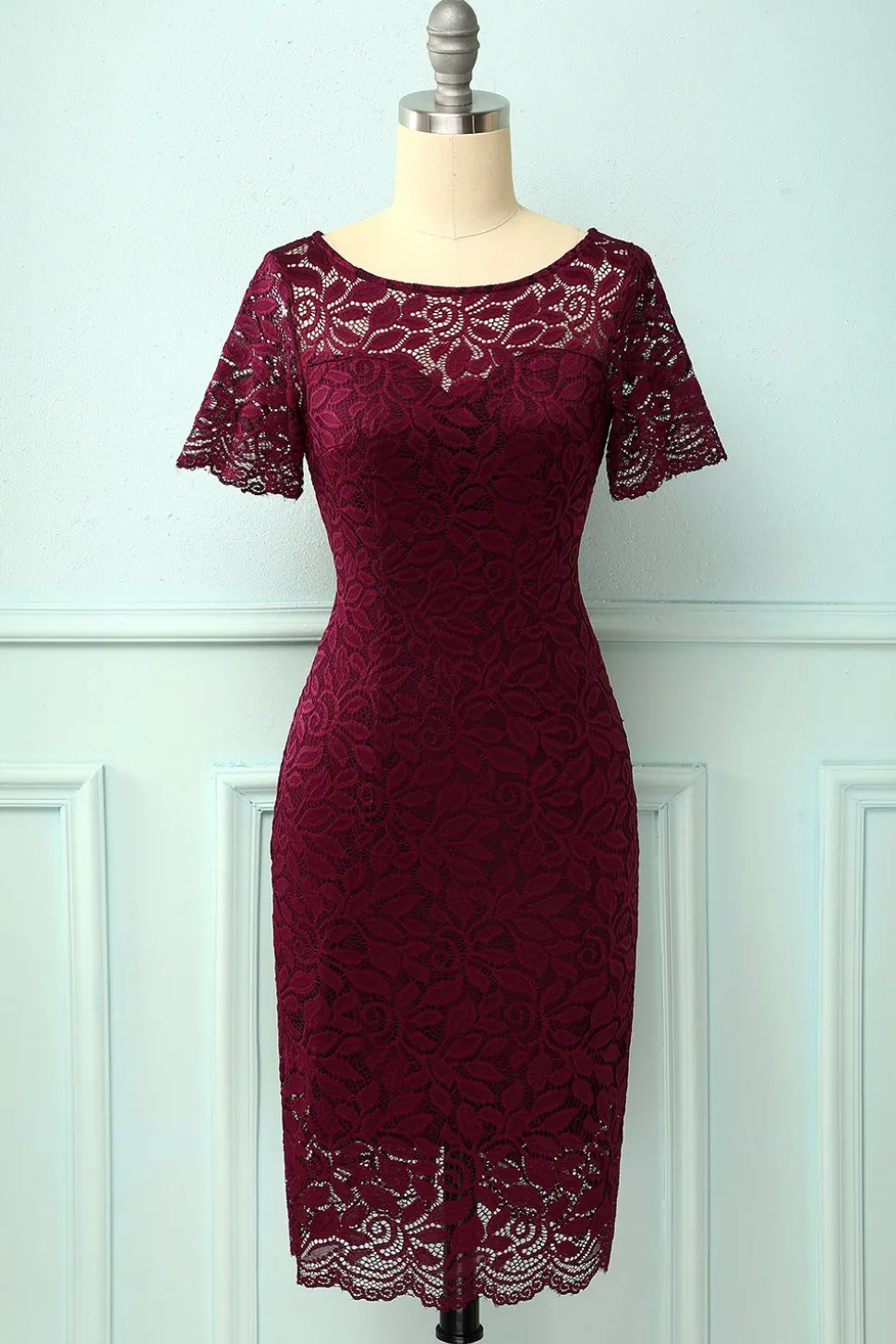 Vestido de renda de corpo de marinha plus tamanho