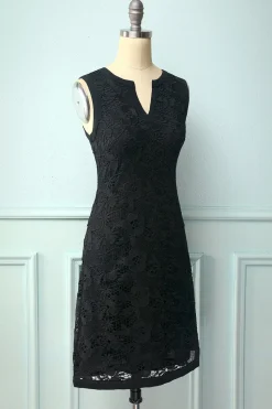Vestido de renda floral preto