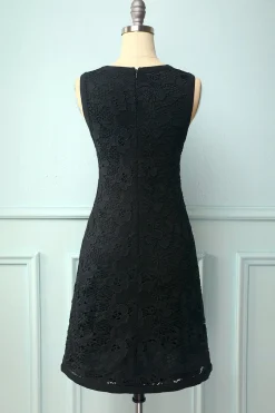 Vestido de renda floral preto