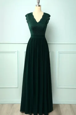 Vestido de renda rosa formal