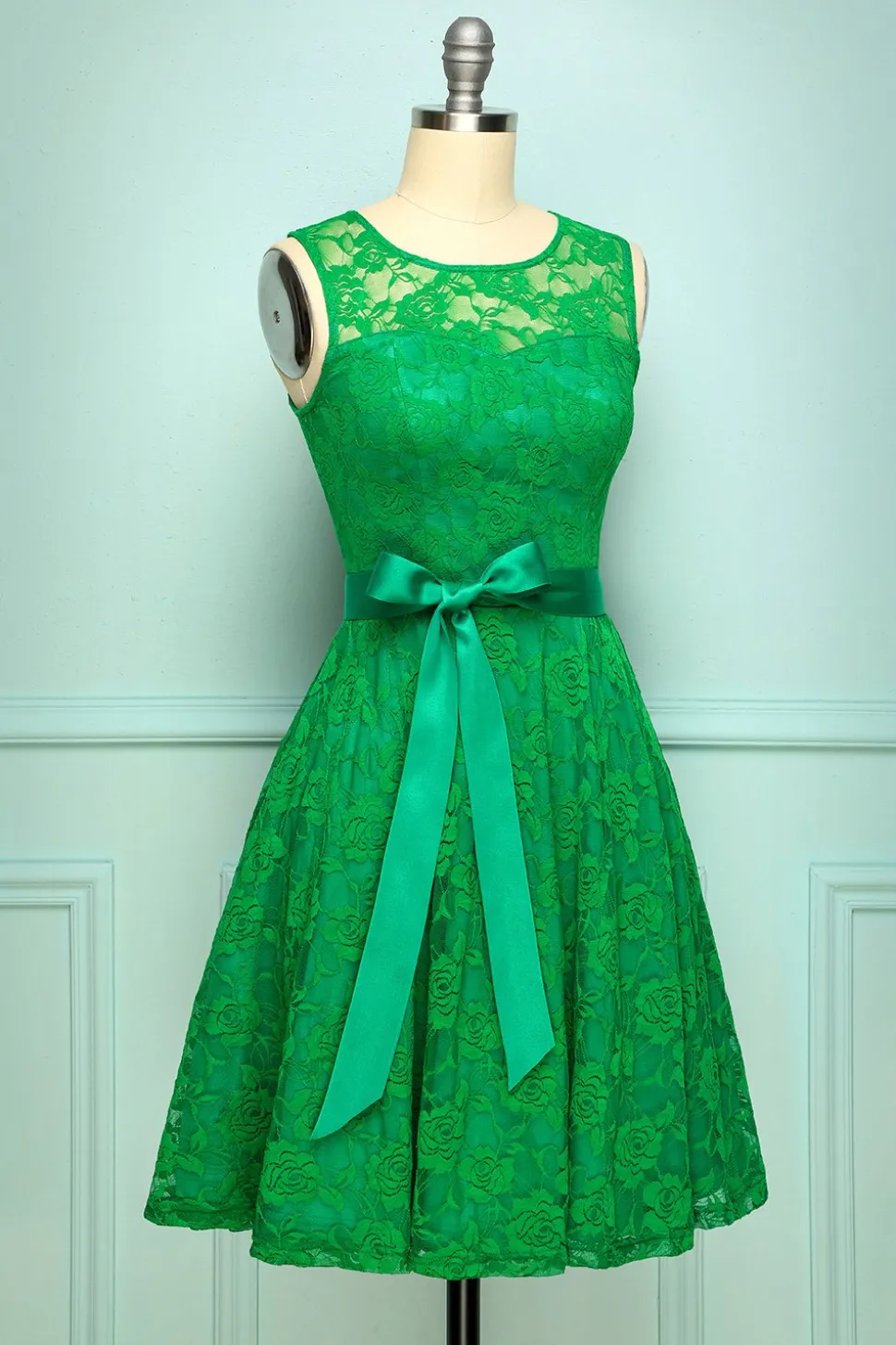 Vestido de renda verde