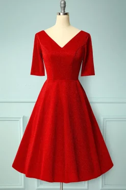 Vestido de veludo vermelho
