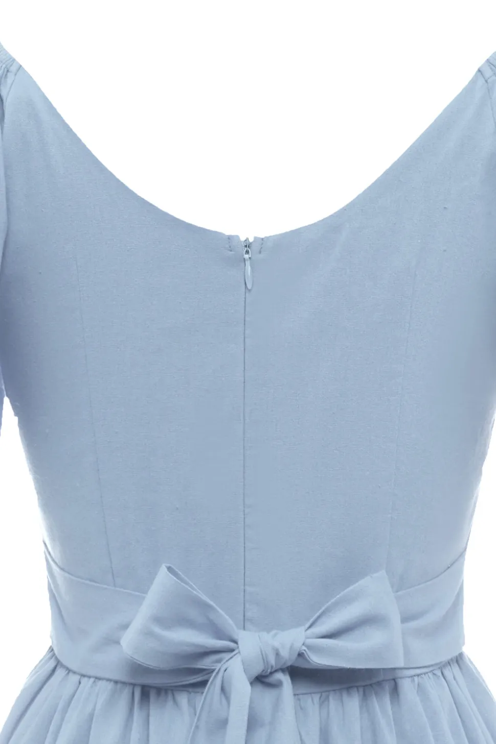 Vestido de verão azul de pescoço quadrado de estilo retro quadrado