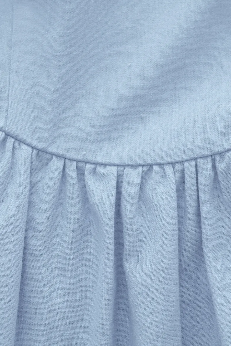 Vestido de verão azul de pescoço quadrado de estilo retro quadrado