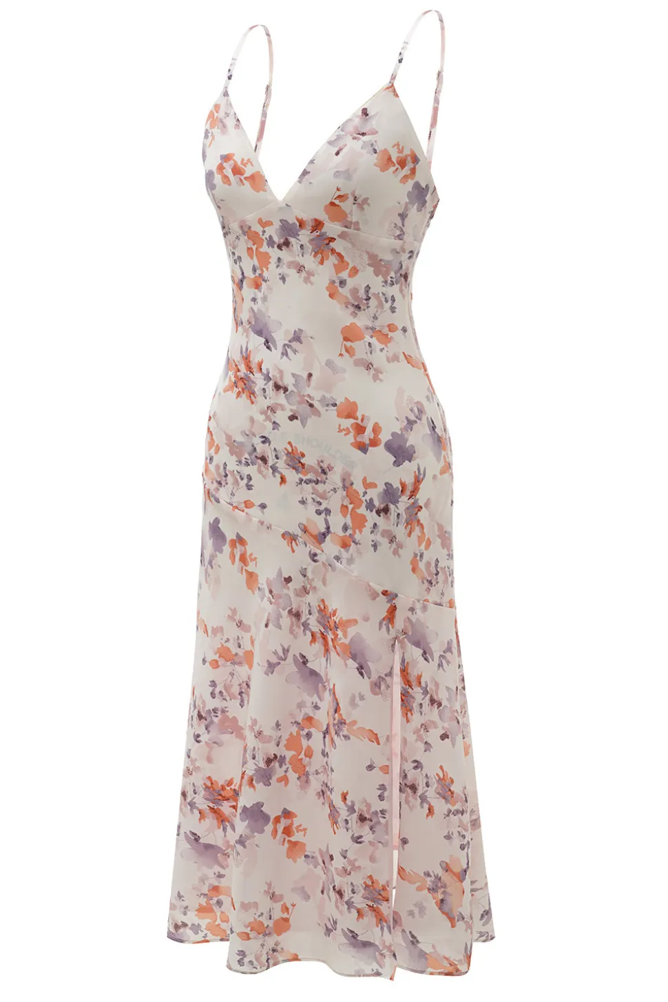 Vestido de verão de impressão de flor roxa branca