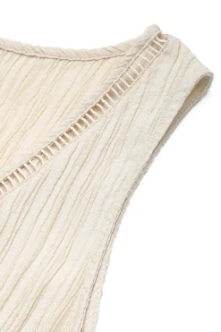 Vestido de Verão Decote em V Damasco Linha-A Longo