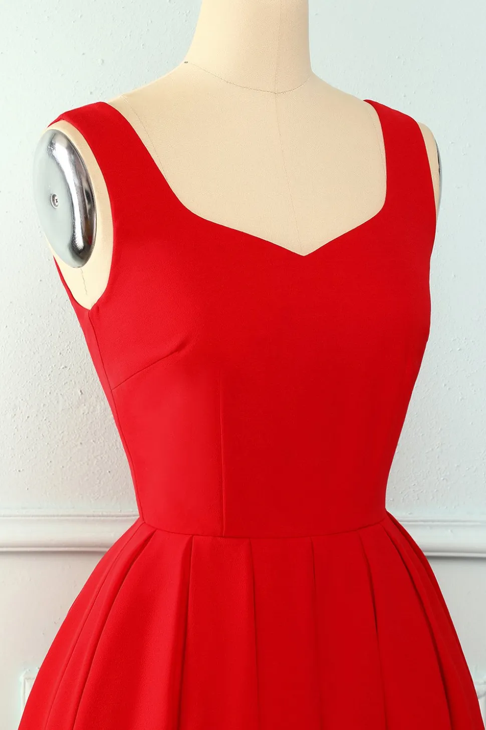 Vestido em camadas vermelho