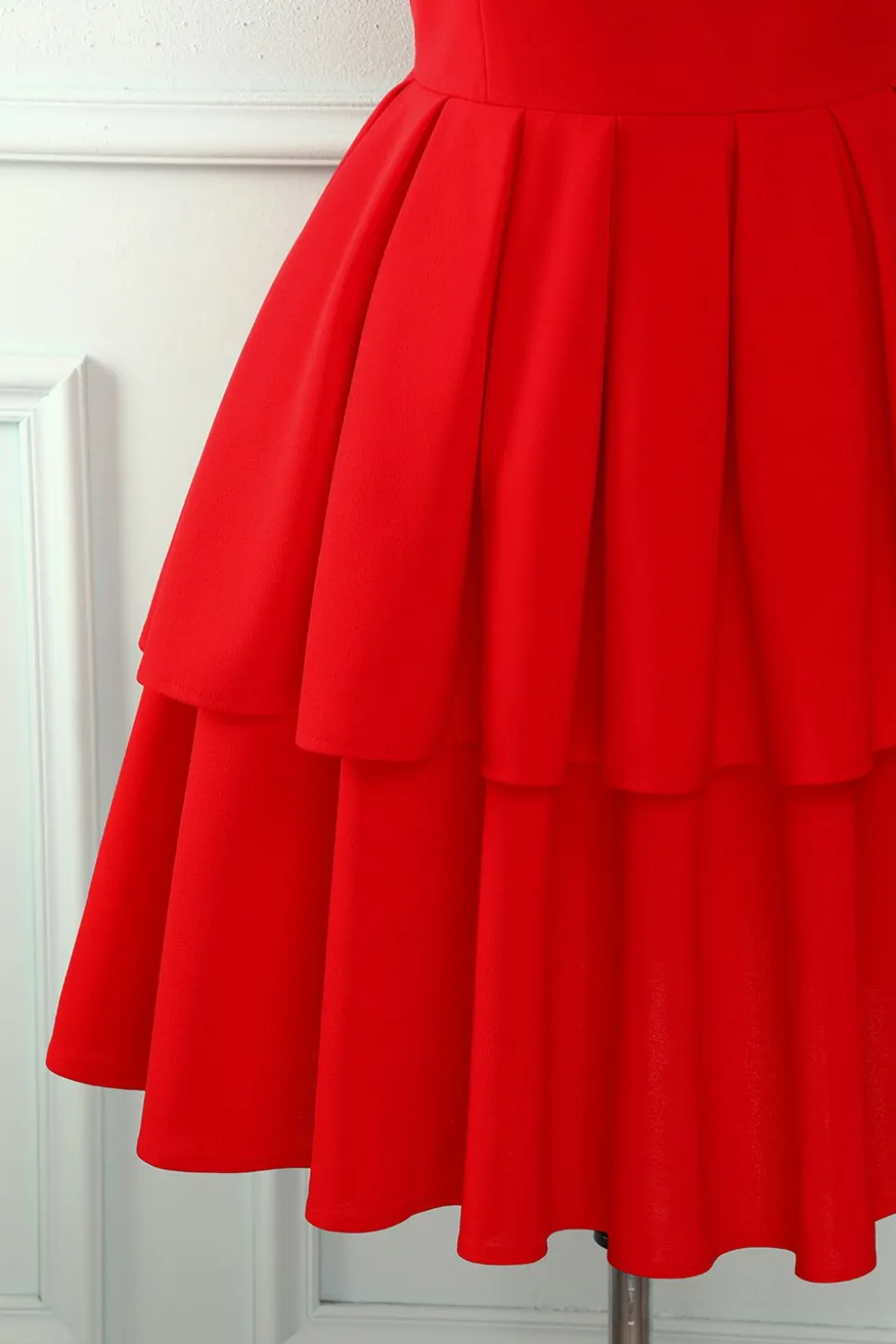 Vestido em camadas vermelho