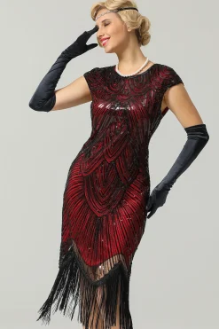 Vestido flapper Gatsby Glitter Fringe 1920