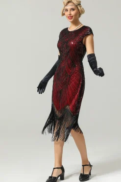 Vestido flapper Gatsby Glitter Fringe 1920