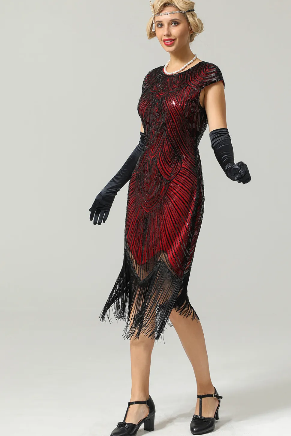 Vestido flapper Gatsby Glitter Fringe 1920