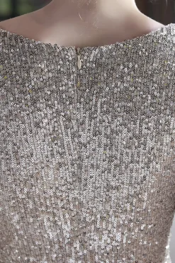 Vestido formal de sequin Borgonha Midi