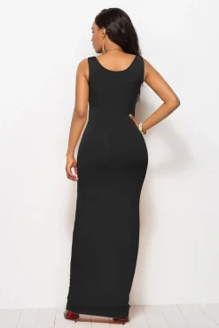 Vestido longo casual preto