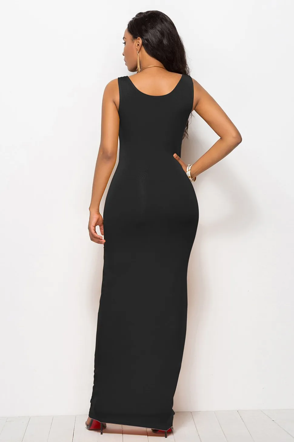 Vestido longo casual preto