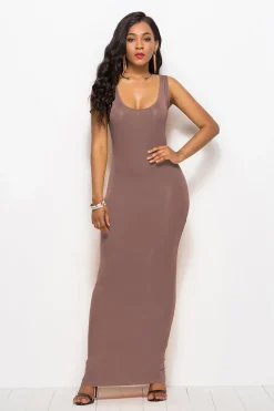 Vestido longo casual preto