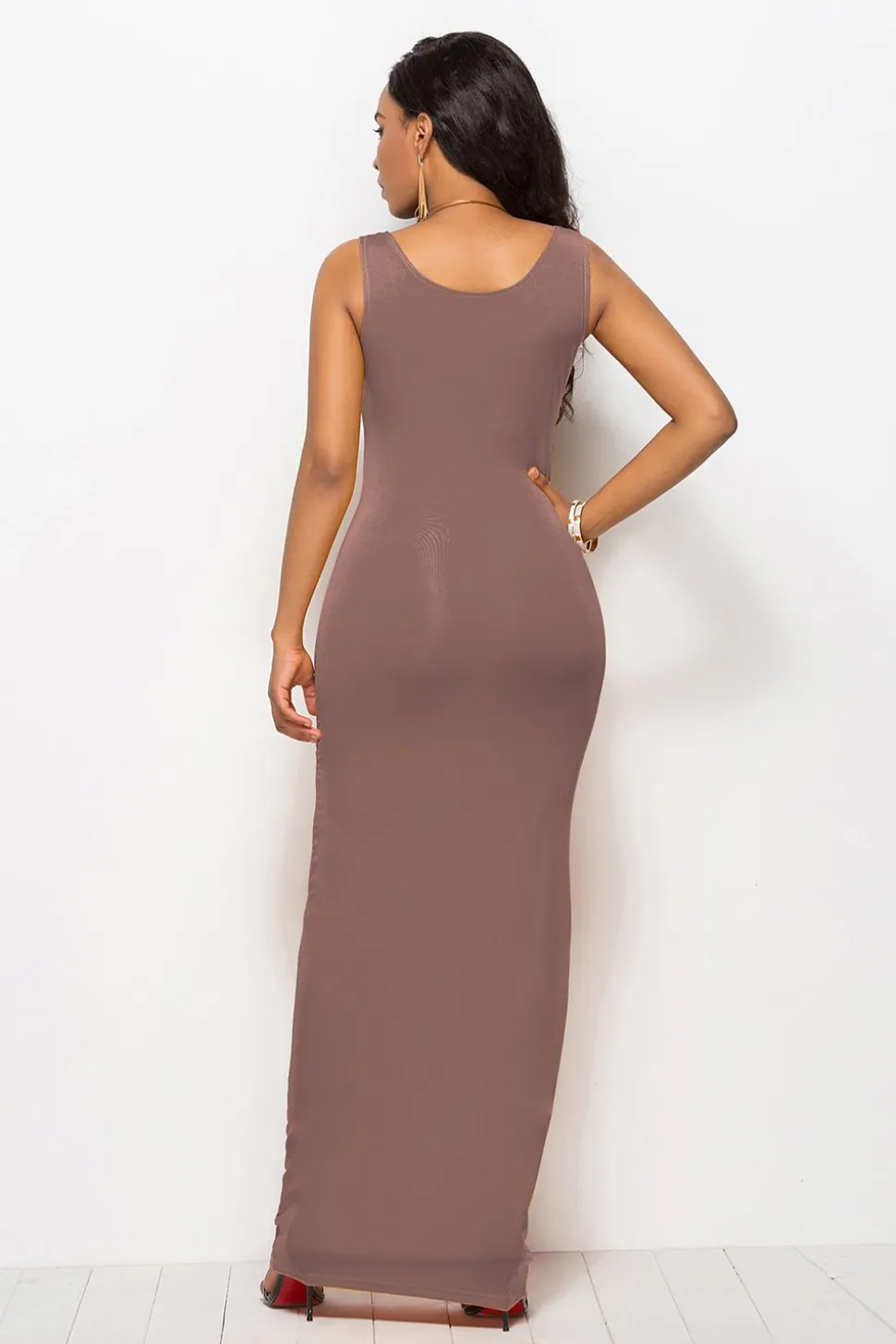 Vestido longo casual preto