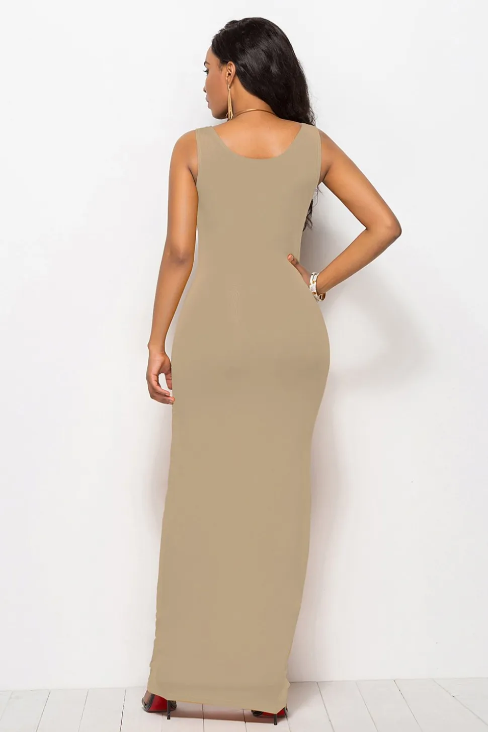 Vestido longo casual preto