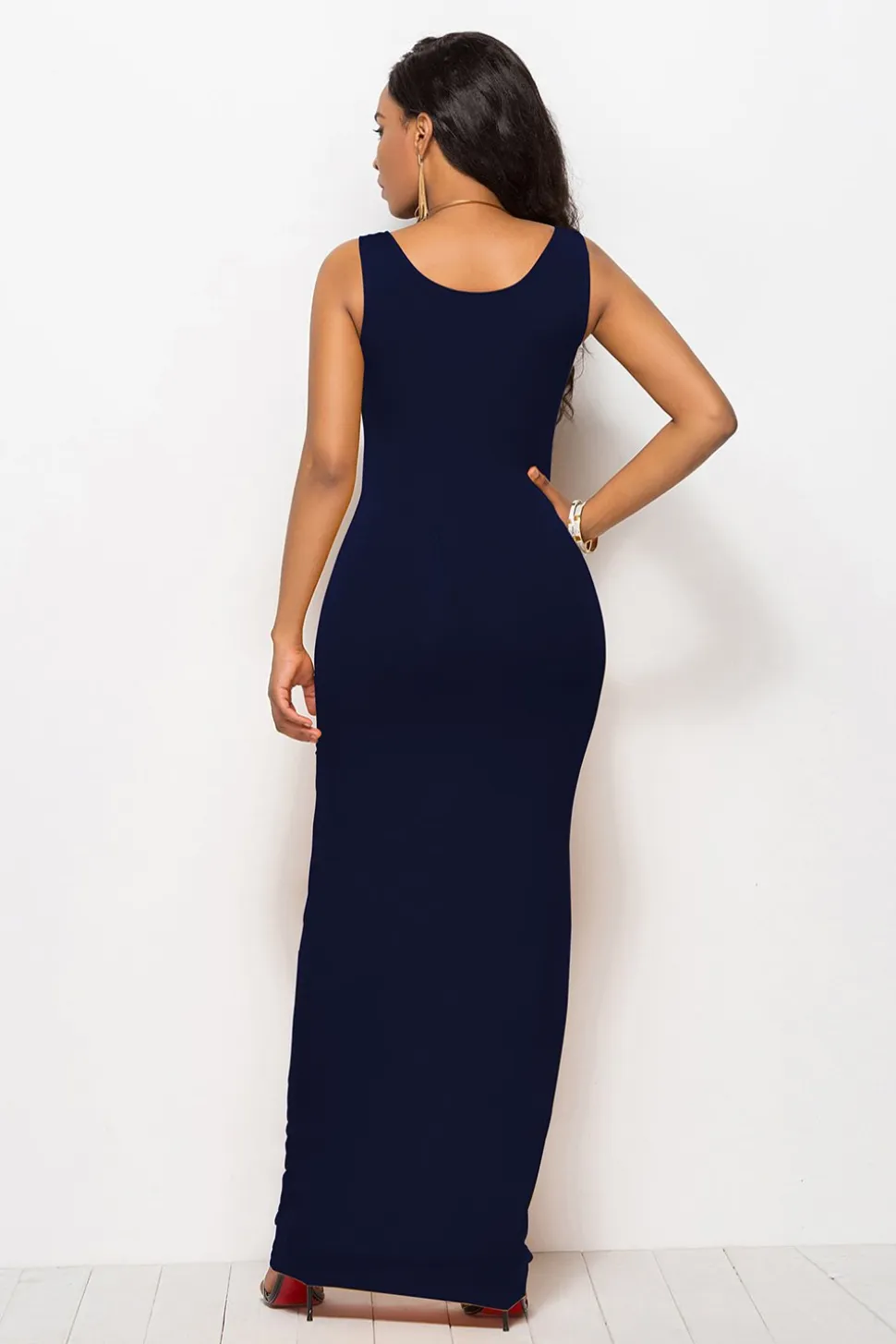 Vestido longo casual preto