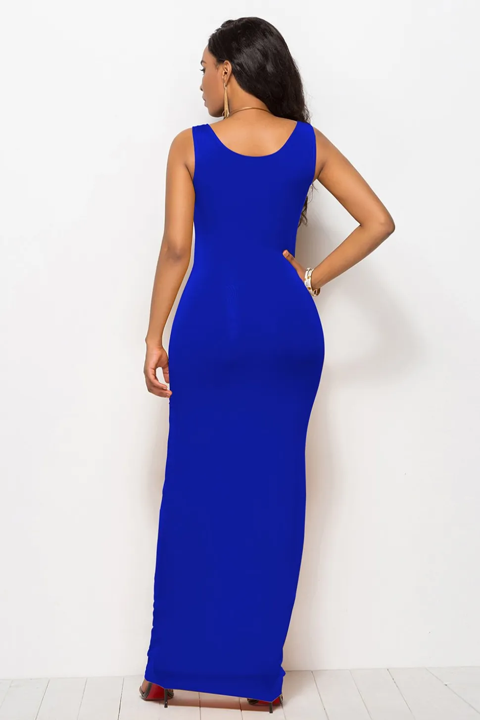 Vestido longo casual preto