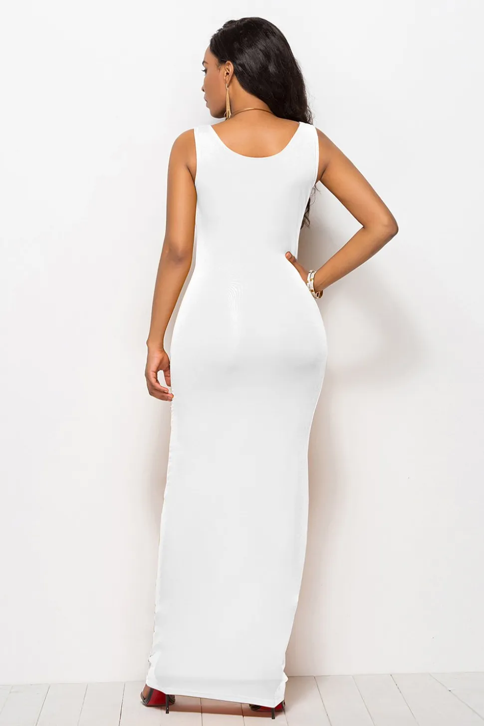 Vestido longo casual preto