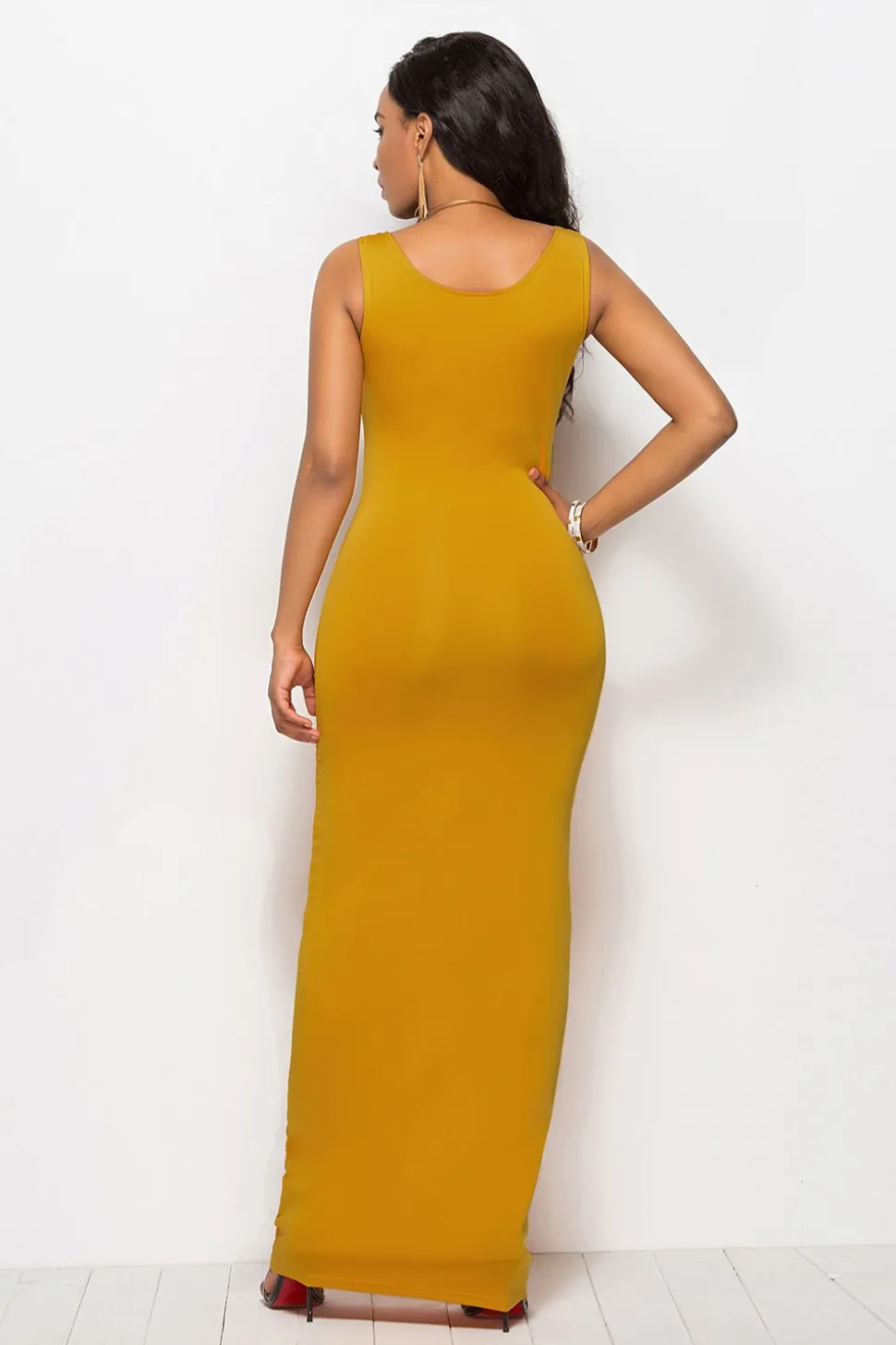 Vestido longo casual preto